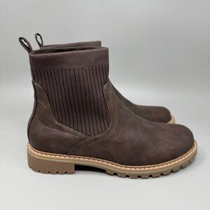 Corkys Cabin Fever Round Toe Chelsea Pull On Womens Brown Casual Boots Size 11